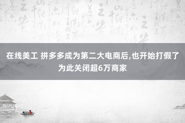 在线美工 拼多多成为第二大电商后,也开始打假了为此关闭超6万商家