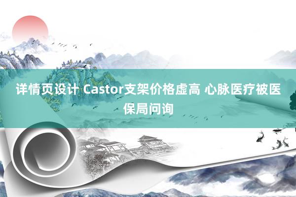 详情页设计 Castor支架价格虚高 心脉医疗被医保局问询